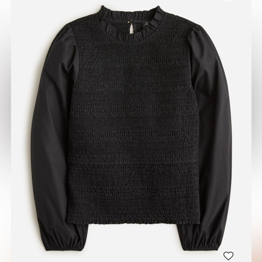 J. Crew Black Textured Blouse